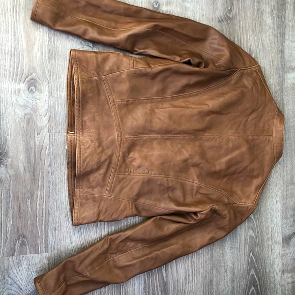 Massimo Dutti Brown Leather Jacket - Picture 2 of 5